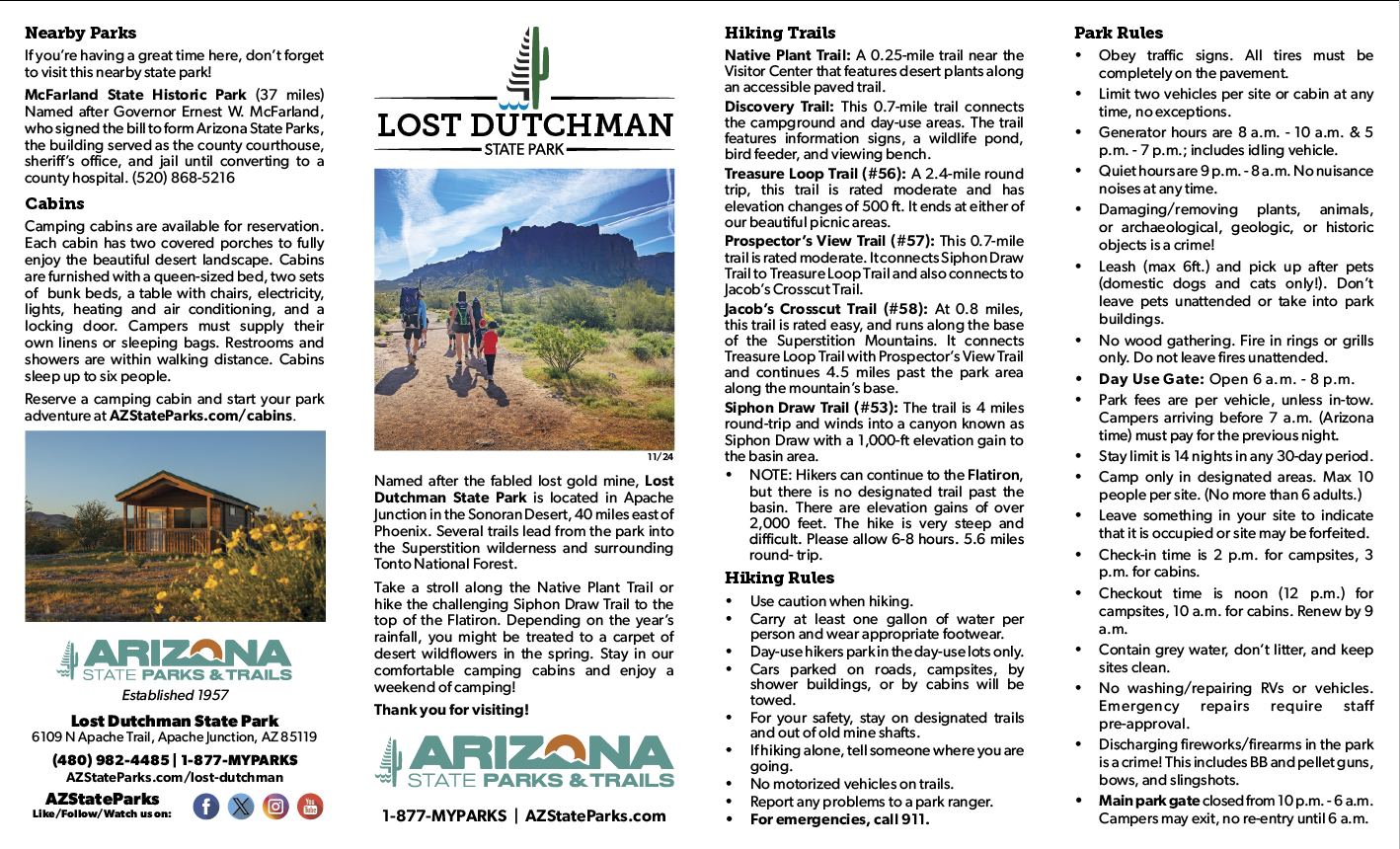 Maps Lost Dutchman State Park